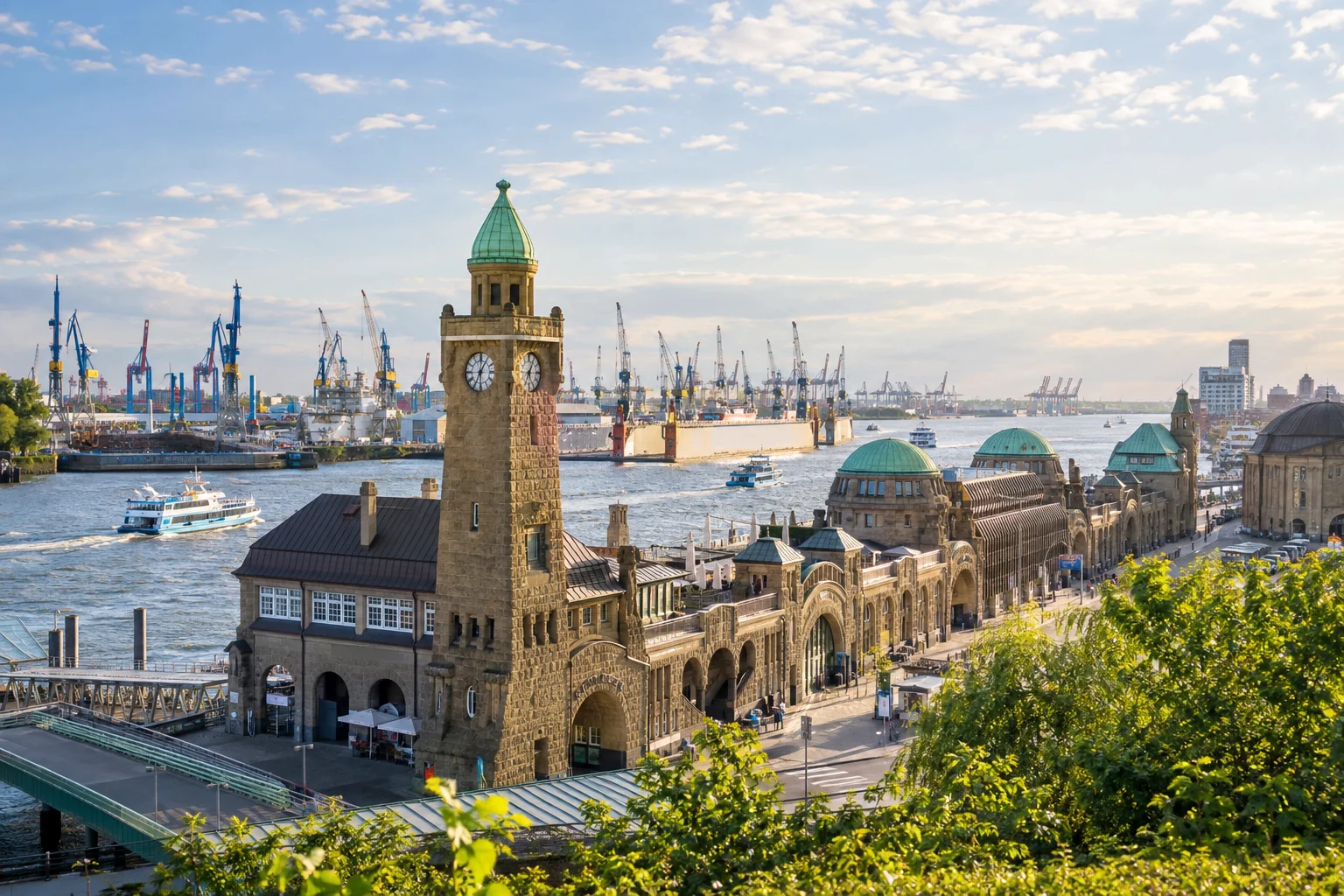 St. Pauli-Landungsbrücken am Hamburger Hafen