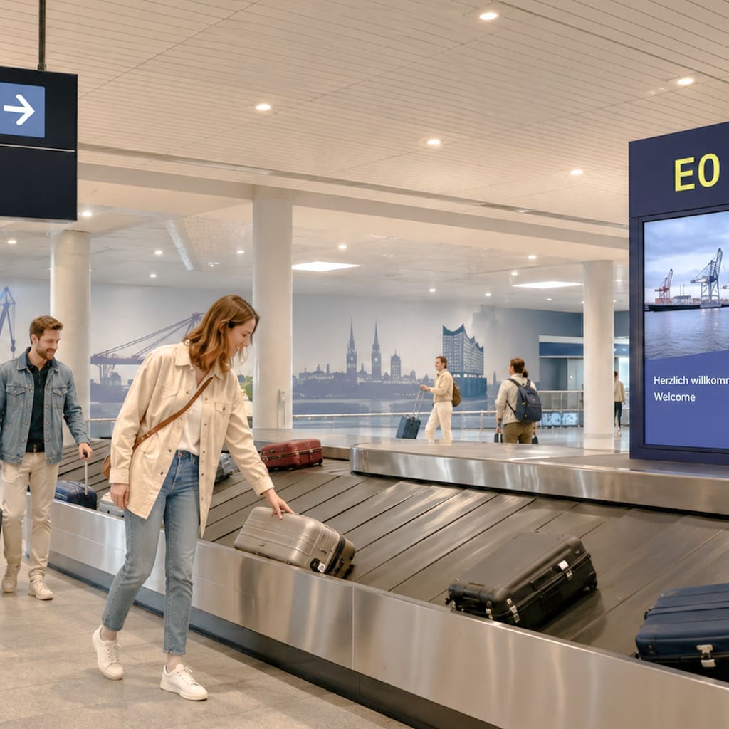 Gepäckausgabe auf Ebene E0 am Flughafen HAM