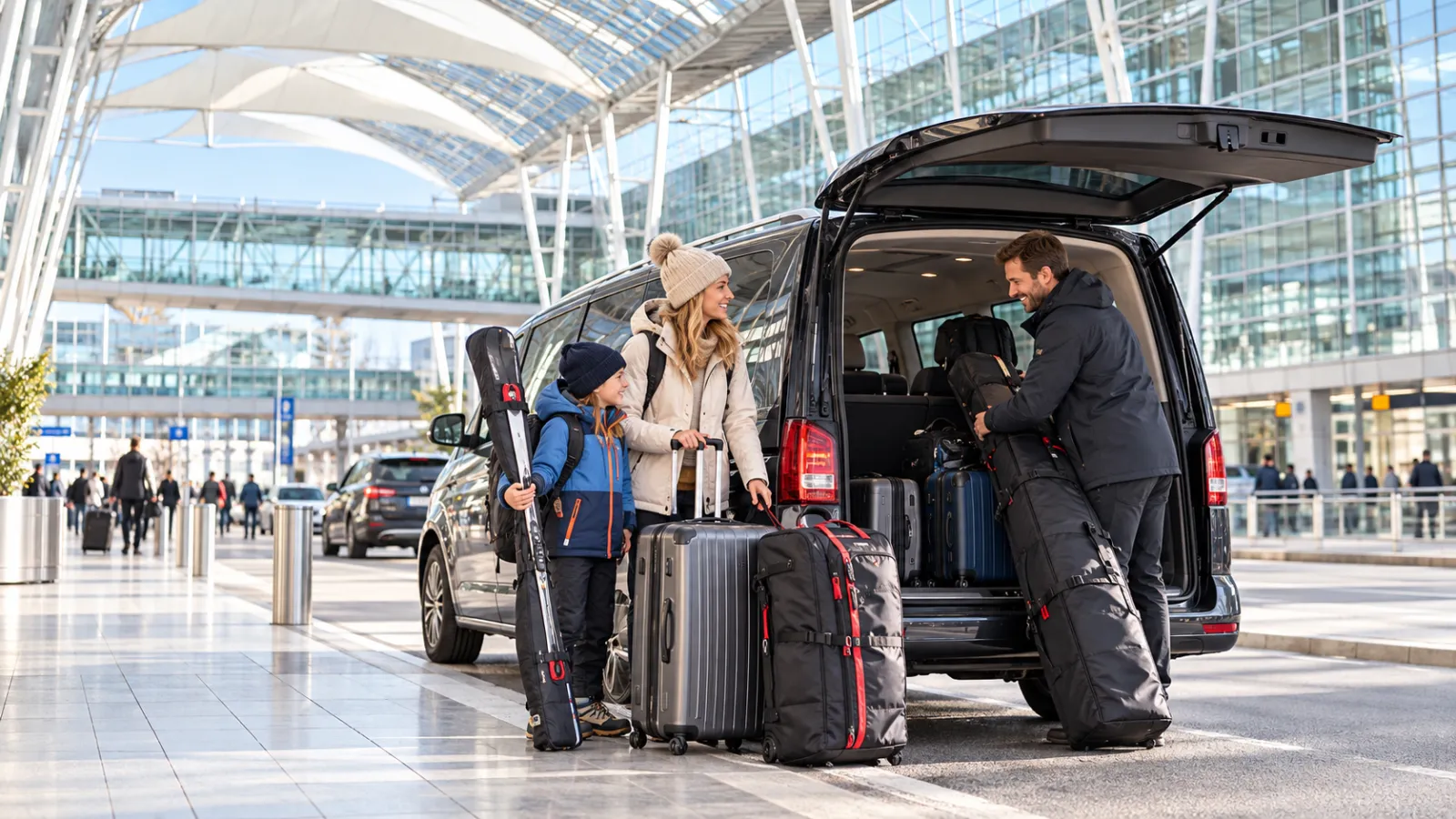 Mit viel Gepäck, Ski oder Sondergepäck zum Flughafen München